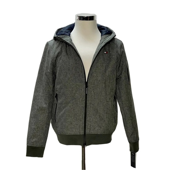 TOMMY HILFIGER Water/Wind Resistant 3 Layer Fabric Jacket Gray Size M New NWT - Picture 4 of 12